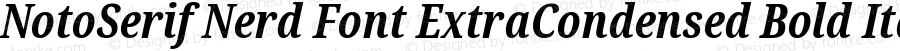 Noto Serif ExtraCondensed Bold Italic Nerd Font Complete