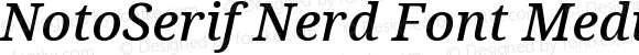NotoSerif Nerd Font Medium Italic