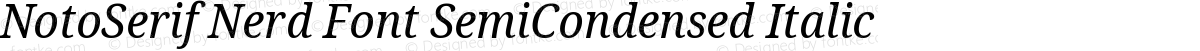 NotoSerif Nerd Font SemiCondensed Italic