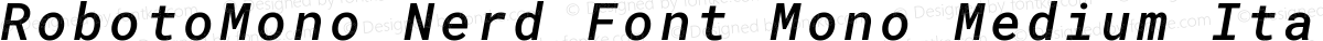 RobotoMono Nerd Font Mono Medium Italic