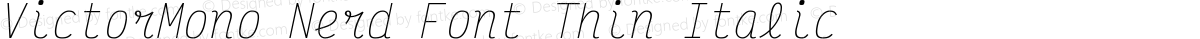 VictorMono Nerd Font Thin Italic