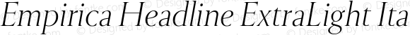 Empirica Headline ExtraLight Italic