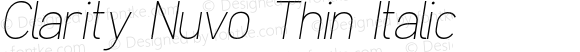 Clarity Nuvo Thin Italic