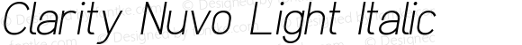 Clarity Nuvo Light Italic