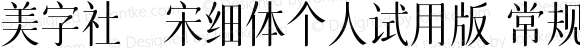 美字社禅宋细体个人试用版 常规体