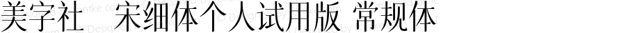 美字社禅宋细体个人试用版 常规体