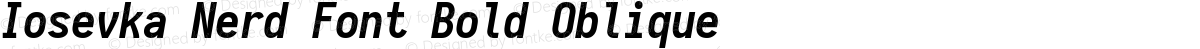 Iosevka Nerd Font Bold Oblique