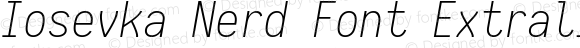 Iosevka Nerd Font Extralight Italic