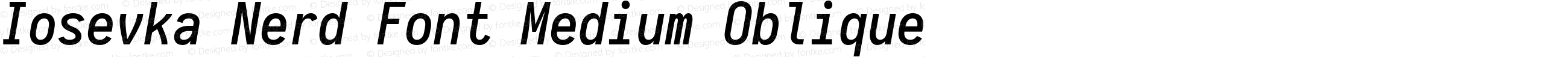 Iosevka Nerd Font Medium Oblique