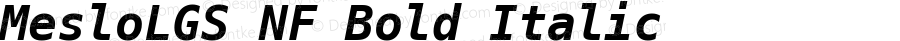 Meslo LG S Bold Italic Nerd Font Complete Mono Windows Compatible