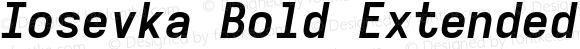 Iosevka Bold Extended Oblique