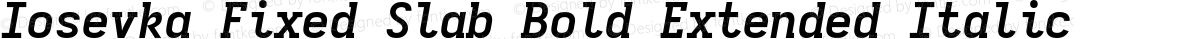 Iosevka Fixed Slab Bold Extended Italic