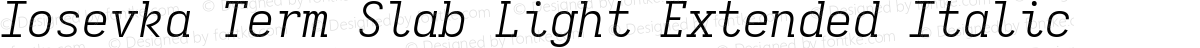 Iosevka Term Slab Light Extended Italic