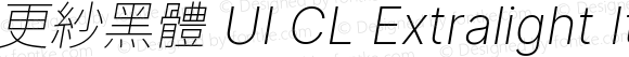 更紗黑體 UI CL Extralight Italic