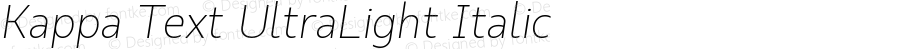 KappaText-UltraLightItalic