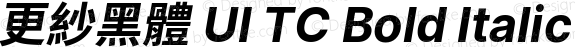 更紗黑體 UI TC Bold Italic