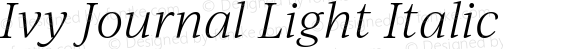 Ivy Journal Light Italic