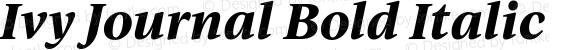 Ivy Journal Bold Italic