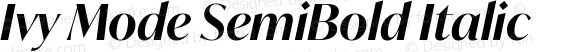 Ivy Mode SemiBold Italic