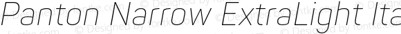 Panton Narrow ExtraLight Italic