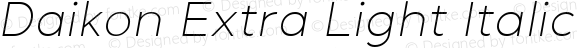 Daikon Extra Light Italic