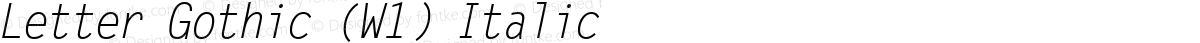 Letter Gothic (W1) Italic