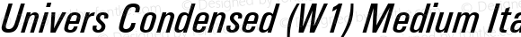 Univers Condensed (W1) Medium Italic