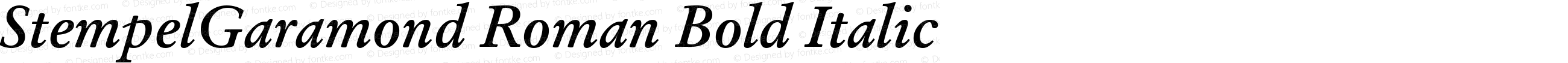 StempelGaramond Roman Bold Italic