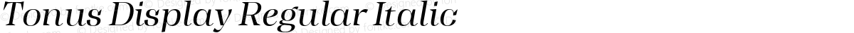 Tonus Display Regular Italic