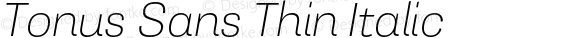 Tonus Sans Thin Italic