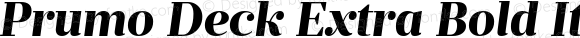 Prumo Deck Extra Bold Italic Version 1.001