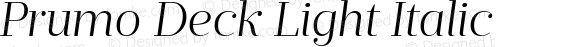 Prumo Deck Light Italic Version 1.001