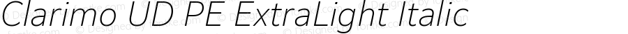 ClarimoUDPE-ExtraLightItalic