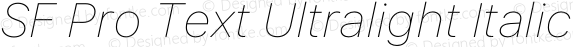 SF Pro Text Ultralight Italic