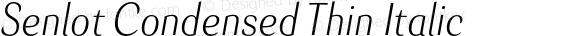 Senlot Condensed Thin Italic