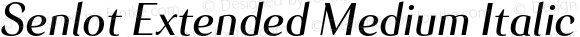 Senlot Extended Medium Italic