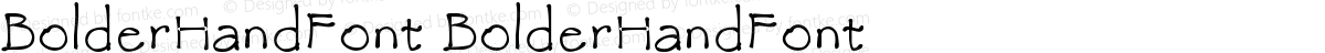 BolderHandFont BolderHandFont