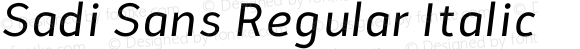 Sadi Sans Regular Italic