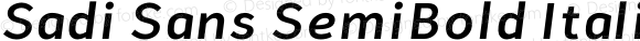 Sadi Sans SemiBold Italic