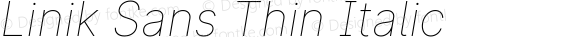 Linik Sans Thin Italic