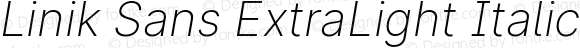 Linik Sans ExtraLight Italic