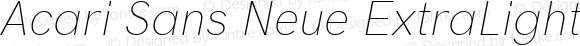 Acari Sans Neue ExtraLight Italic