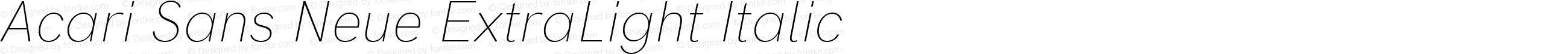 Acari Sans Neue ExtraLight Italic