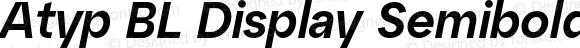 Atyp BL Display Semibold Italic