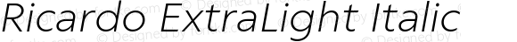 Ricardo ExtraLight Italic