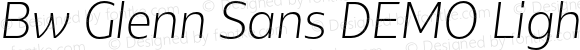 Bw Glenn Sans DEMO Light Italic