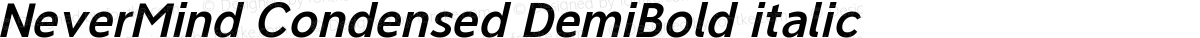 NeverMind Condensed DemiBold italic