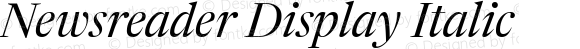 Newsreader Display Italic