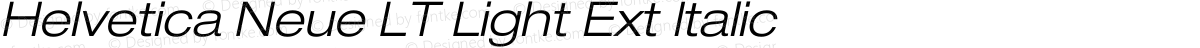 Helvetica Neue LT Light Ext Italic