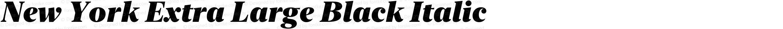 New York Extra Large Black Italic